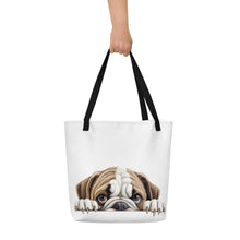 Load image into Gallery viewer, Bulldog - All-Over Print Large Tote Bag