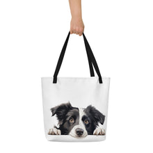 Load image into Gallery viewer, Border Collie - All-Over Print Large Tote Bag