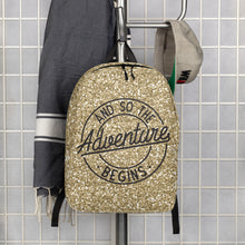 Load image into Gallery viewer, And So The Adventure Begins Minimalist Backpack