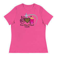 Load image into Gallery viewer, Peace Love Travel - Canada - Women's Relaxed T-Shirt