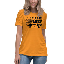 Load image into Gallery viewer, Camp more worry less - Women's Relaxed T-Shirt