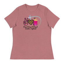 Load image into Gallery viewer, Peace Love Travel - London, England - Women's Relaxed T-Shirt