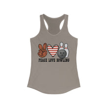 Load image into Gallery viewer, Peace Love Bowling - Women's Ideal Racerback Tank