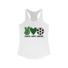 Load image into Gallery viewer, Peace Love Soccer - Women's Ideal Racerback Tank