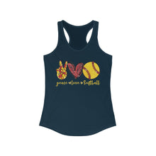 Load image into Gallery viewer, Peace Love Softball - Women's Ideal Racerback Tank