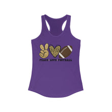 Load image into Gallery viewer, Peace Love Football - Women's Ideal Racerback Tank