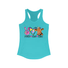 Load image into Gallery viewer, Peace Love Cows - Women's Ideal Racerback Tank