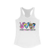 Load image into Gallery viewer, Peace Love Coffee - Women's Ideal Racerback Tank