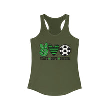 Load image into Gallery viewer, Peace Love Soccer - Women's Ideal Racerback Tank