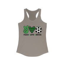 Load image into Gallery viewer, Peace Love Soccer - Women's Ideal Racerback Tank