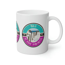 Load image into Gallery viewer, Yolo at Pink Paradise White Mug, 11oz