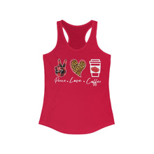 Load image into Gallery viewer, Peace Love Coffee - Women's Ideal Racerback Tank