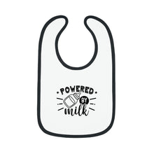 Load image into Gallery viewer, Powered by milk Baby Contrast Trim Jersey Bib