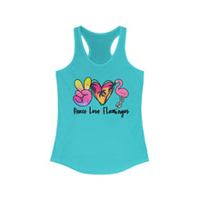 Load image into Gallery viewer, Peace Love Flamingo - Women's Ideal Racerback Tank