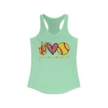 Load image into Gallery viewer, Peace Love Softball - Women's Ideal Racerback Tank