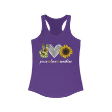 Load image into Gallery viewer, Peace Love Sunshine - Women's Ideal Racerback Tank