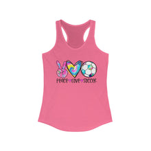 Load image into Gallery viewer, Peace Love Soccer - Women's Ideal Racerback Tank