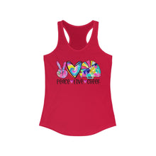 Load image into Gallery viewer, Peace Love Cheer - Women's Ideal Racerback Tank