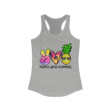 Load image into Gallery viewer, Peace Love Summer (w/Pineapple) - Women's Ideal Racerback Tank