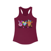 Load image into Gallery viewer, Peace Love Cows - Women's Ideal Racerback Tank