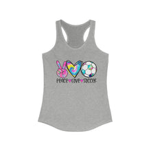 Load image into Gallery viewer, Peace Love Soccer - Women's Ideal Racerback Tank
