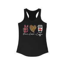 Load image into Gallery viewer, Peace Love Coffee - Women's Ideal Racerback Tank