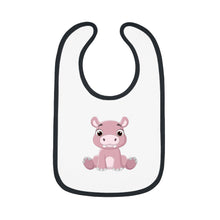 Load image into Gallery viewer, Baby Contrast Trim Jersey Bib Hippo
