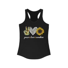 Load image into Gallery viewer, Peace Love Sunshine - Women's Ideal Racerback Tank
