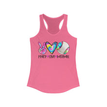 Load image into Gallery viewer, Peace Love Baseball - Women's Ideal Racerback Tank