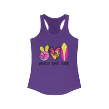 Load image into Gallery viewer, Peace Love Surf - Women's Ideal Racerback Tank