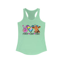 Load image into Gallery viewer, Peace Love Cows - Women's Ideal Racerback Tank