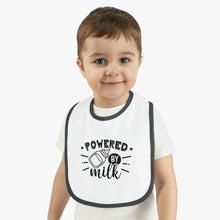 Load image into Gallery viewer, Powered by milk Baby Contrast Trim Jersey Bib