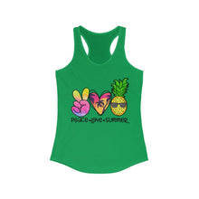 Load image into Gallery viewer, Peace Love Summer (w/Pineapple) - Women's Ideal Racerback Tank