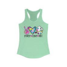 Load image into Gallery viewer, Peace Love Art - Women's Ideal Racerback Tank