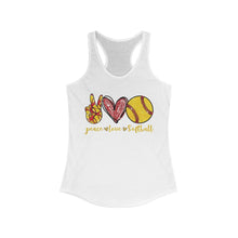 Load image into Gallery viewer, Peace Love Softball - Women's Ideal Racerback Tank