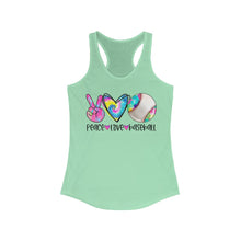 Load image into Gallery viewer, Peace Love Baseball - Women's Ideal Racerback Tank