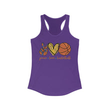 Load image into Gallery viewer, Peace Love Basketball - Women's Ideal Racerback Tank