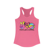 Load image into Gallery viewer, Peace Love Summer (w/Beach Ball) - Women's Ideal Racerback Tank