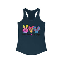 Load image into Gallery viewer, Peace Love Flip Flops - Women's Ideal Racerback Tank