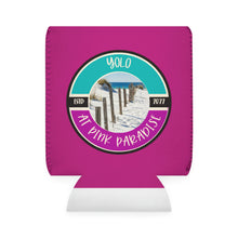 Load image into Gallery viewer, Yolo at Pink Paradise Can Cooler Sleeve