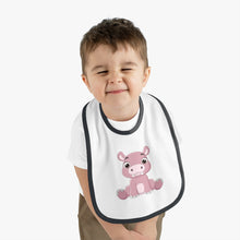 Load image into Gallery viewer, Baby Contrast Trim Jersey Bib Hippo