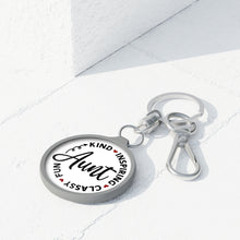 Load image into Gallery viewer, Aunt Kind Inspiring Classing Fun Keyring Tag