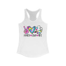 Load image into Gallery viewer, Peace Love Art - Women's Ideal Racerback Tank