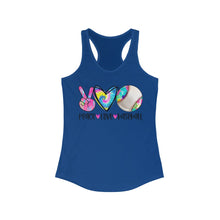 Load image into Gallery viewer, Peace Love Baseball - Women's Ideal Racerback Tank