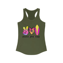 Load image into Gallery viewer, Peace Love Surf - Women's Ideal Racerback Tank