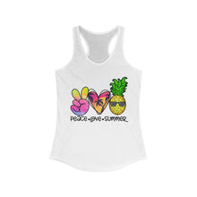 Load image into Gallery viewer, Peace Love Summer (w/Pineapple) - Women's Ideal Racerback Tank