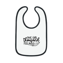 Load image into Gallery viewer, One Girl thousand feelings Baby Contrast Trim Jersey Bib
