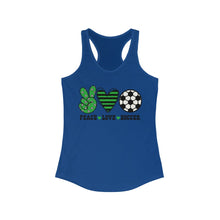 Load image into Gallery viewer, Peace Love Soccer - Women's Ideal Racerback Tank