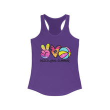 Load image into Gallery viewer, Peace Love Summer (w/Beach Ball) - Women's Ideal Racerback Tank