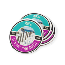 Load image into Gallery viewer, Yolo at Pink Paradise Coasters